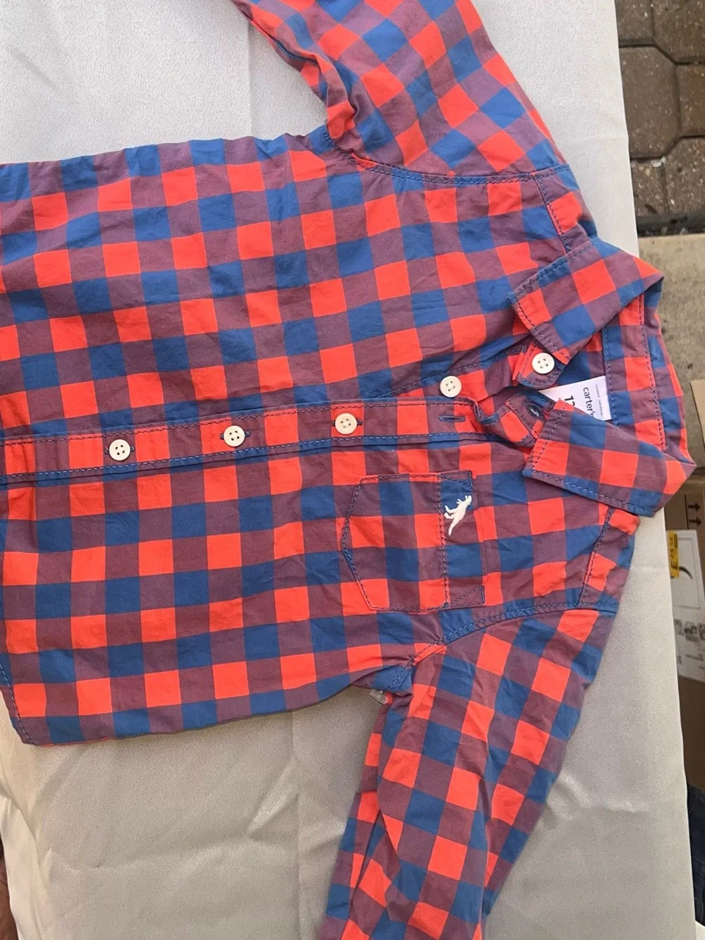 Cat & Jack Pastel Plaid Button-Up Baby Onesie - Mint Pink Yellow Navy